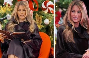Melania Trump mocked online after she is seen ‘struggling to read Christmas book’ at Children’s Hospital