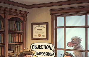 A man storms into a small law office, visibly furious.