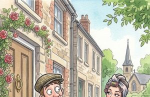 A stunning young woman steps out of the apartment