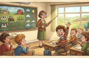 Johnny Is Sitting In Class.