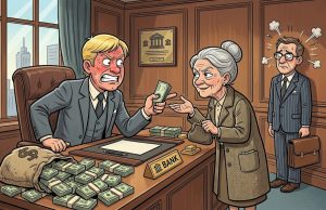 A Little Old Lady Went To The Bank of Canada Carrying A Bag Of Money.