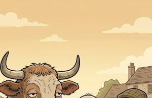 An Old Cattle Farmer Is Being Helped By Vet.