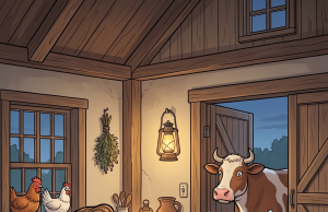 A man asks a farmer if he can work for a night’s lodging and a meal.