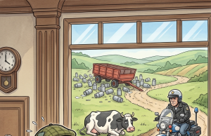 A farmer named Paddy had a car accident.