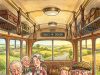 An older couple took a bus trip for their anniversary.