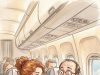 A strikingly beautiful woman boarding
