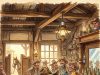 A cowboy rode into town and stopped at a saloon for a drink.