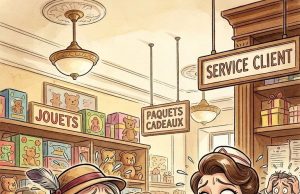 Little Johnny and his grandmother were shopping in a department store.